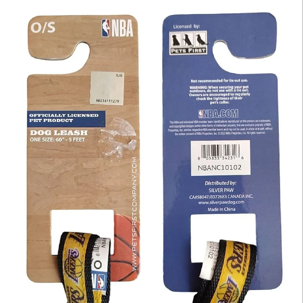 NBA Official Licensing LA Lakers Printed Pet Dog Bowl And Leash Set NWT